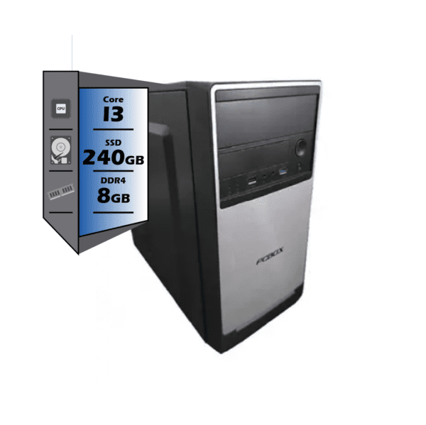 PC ESCRITORIO PCBOX INTEL CORE CI3 COFFEE LAKE I3 - 8GB - SSD 240GB - KIT (TEC MOUSE) FREE DOS