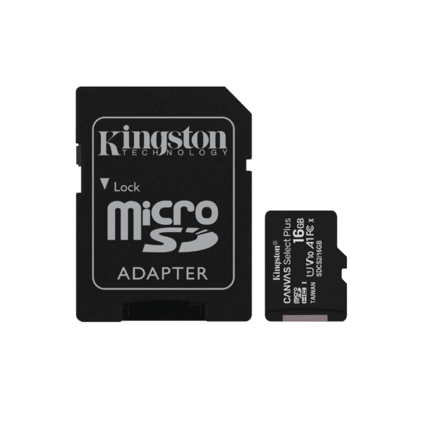TARJETA SD MICROSDHC 16GB CANVAS SELECT PLUS C/ADAPTA CLASE 10 KINGSTON